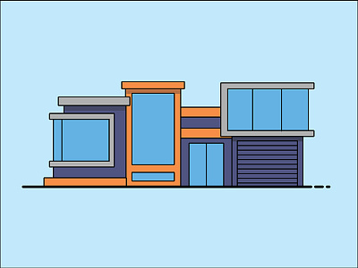 Modern House background design flat illustration ui vector