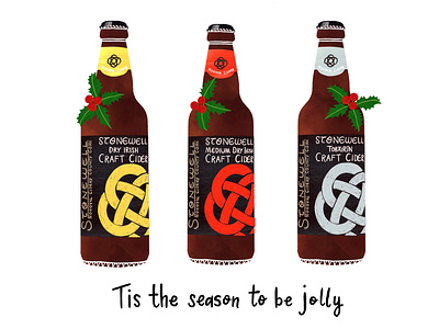 Stonewell Cider branding design food illustration illustrated food illustration