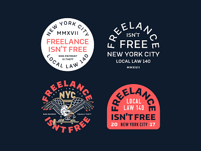 The Freelance Isnt Free Act NYC badgedesign brand identity branding design graphic design illustration illustrator logo logodesign nyc typography vector