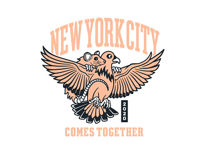 NYC Comes Together badgedesign branding graphic design illustration illustrator logo merch design pigeon typography vector