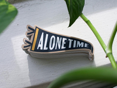 Alone Time PENNANT badgedesign branding graphic design illustration illustrator lettering logo pennant photoshop sticker typography vector