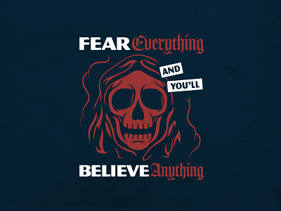 Fear Everything badgedesign branding design graphic design illustration illustrator lettering logo photoshop procreate skull texture typography vector