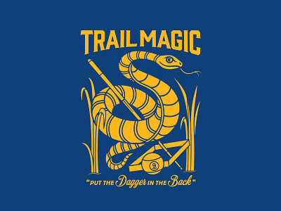 Trail Magic badgedesign branding graphic design illustration illustrator lettering logo nine ball snake sports design tshirt art typography vector