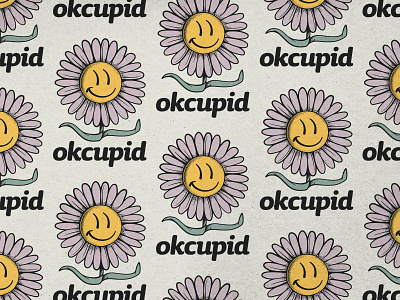 Okcupid badgedesign brand identity branding flower graphic design illustration illustrator logo photoshop texture typography vector