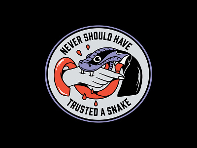 Never Trust a Snake badge logo badgedesign branding graphic design illustration illustrator impeach impeach trump lockup logo photoshop snake traditional traditional tattoo typography vector