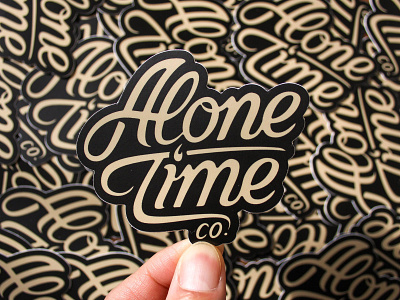 Alone Time Co. alone time badgedesign bezier brand identity branding die cut graphic design hand letter illustration illustrator lettering logo logo type merch design script shop small sticker typography vector