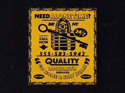 Need Alone Time? advertising alone time badgedesign branding design graphic design illustration illustrator lock logo nyc sticker texture typography vector
