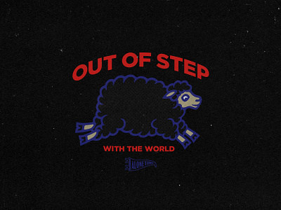 Out Of Step badgedesign black sheep branding design graphic design illustration illustrator logo merch minor threat out of step texture tshirt typography vector