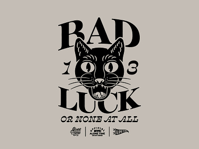 Bad Luck 13 bad luck badgedesign branding cat design graphic design halloween illustration illustrator lockup logo merch tshirt typography vector