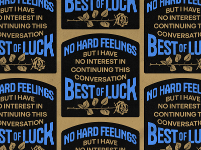 Best Of Luck badge badgedesign branding client email freelance graphic design illustration illustrator lettering logo rose sticker typography vector