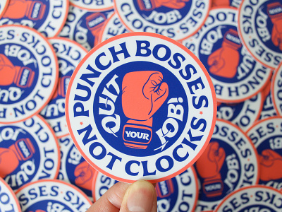 Quit your job! badgedesign boxing branding circle design graphic design illustration illustrator lettering logo punch quit your job sticker typography vector