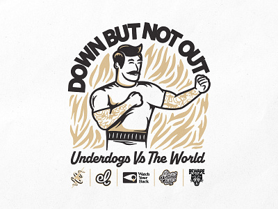 Down But Not Out badgedesign boxer branding graphic design illustration logos typography