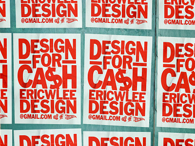 Design For Ca$h advertising badgedesign branding graphic design illustration logo street art typography wheatpaste