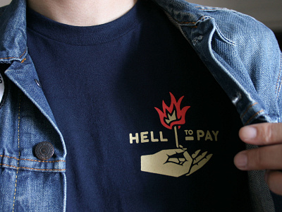 Hell to Pay badgedesign branding fire graphic design hand illustration illustrator logo photoshop screenprinted tshirtdesign typography vector