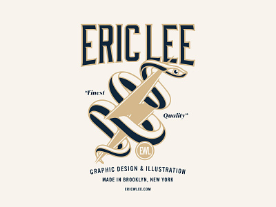 Eric W Lee Design badgedesign branding graphic design illustration illustrator lettering lockup logo logo design logo design branding nyc snakes typography vector