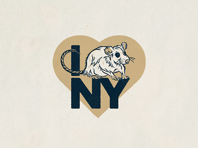 I <3 NY badgedesign branding design graphic design illustration illustrator logo nyc photoshop rat typography vector