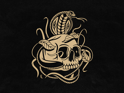 Cobra / Skull badgedesign branding freelance design graphic design illustration illustrator logo nyc photoshop skulls snakes traditional tattoo tshirt art vector