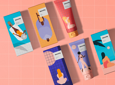 Moody brand identity branding cosmetics illustration packaging product