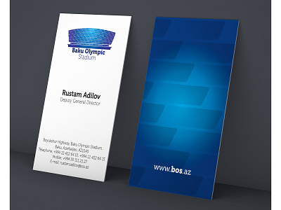 Visit Card sample colourfull personal information stadium vertical oriented visit card