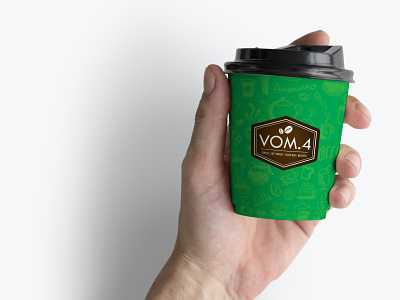 Take away paper cup for VOM.4 Coffee Shop