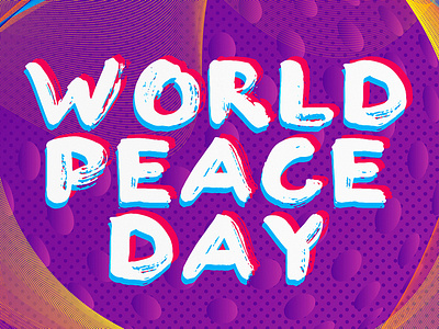 World Peace Day Poster halftone dots just for fun poster purple world peace day