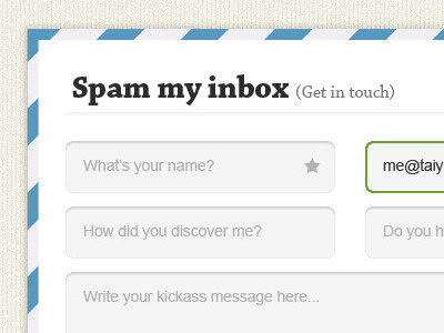 Spam My Inbox contact contact form form portfolio text area text box