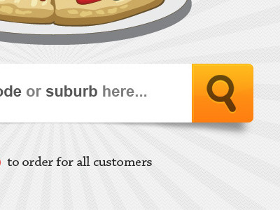 Takeaways Homepage Search food icon lighting loupe magnifying glass orange pizza search takeaway