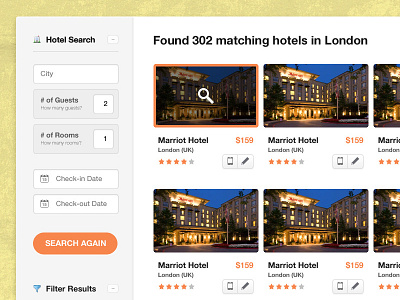 CRS Rooms - Listings filter form guests hotel hotel search listings orange rooms search sidebar yellow