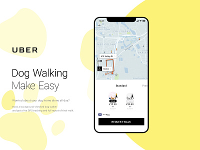 Uber PUP - Uber for Dog Walking App is Here! app branding design illustration ios iphone x ondemand uber uber design ui ux