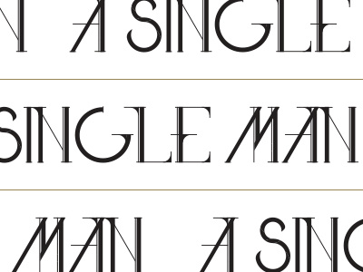 A Single Man Typeface type typography
