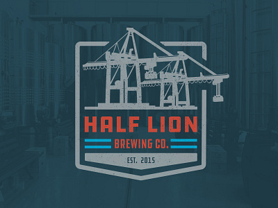 Half Lion Brewing - Cranes apparel badge beer brewery crane design illustration industrial patch screenprint vector washington