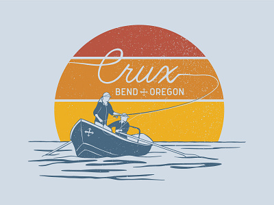 Crux Brewing Concept - Drift apparel beer boat branding brewery fly fishing illustration oregon screenprint