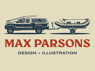 Personal Header apparel branding design fishing graphic design illustration logo outdoors raft screenprint truck type vector