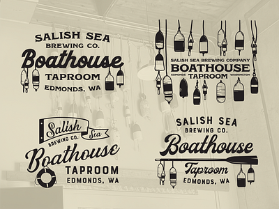 Salish Sea Brewing - Boathouse Taproom apparel beer branding brewery brewing design illustration logo screenprint signage taproom type vector washington