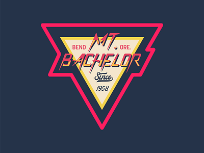 Mt. Bachelor Hat Patch apparel badge branding design illustration outdoors patch retro screenprint skiing snowboarding typography vector vintage winter