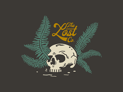 The Lost Co. apparel branding design illustration logo outdoors screenprint script skull typography vector