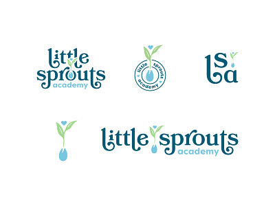 Little Sprouts Branding brand system branding childcare children design lockup logo monogram monogram logo preschool vector