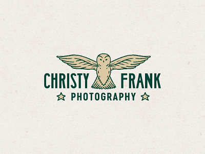 Christy Frank Photography Logo - Owl Wildlife Adventure adventure bird brand brand identity custom graphic design gritty logo nature owl photographer procreate typography wildlife