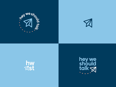 Hey We Should Talk Logo & Brand Identity blog brand identity branding design graphic design logo paper airplane vector