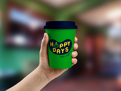 Hoppy Days To-Go Cup Mockup animals branding branding and identity branding concept cafe flat frog frogs icon illustration