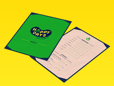 Hoppy Days Menu Mockup animals branding branding and identity branding concept cafe flat frog frogs icon illustration