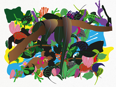 Caribbean jungle graphic illustration illustration vector