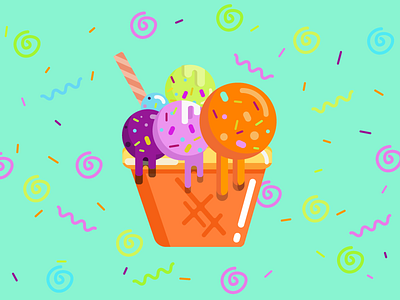 Ice Cream app art brand branding character design dribbble flat fun ice cream icon identity illustration illustrator logo minimal summer type vacation vector