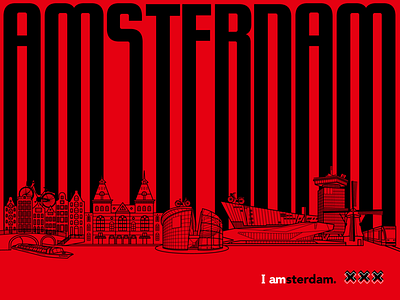 Amsterdam - Tourist Attractions illustration vector