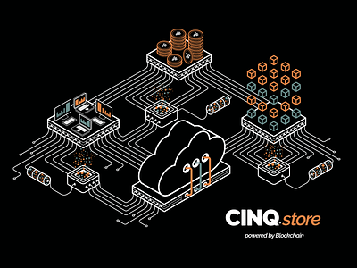 CINQ Store branding design illustration vector