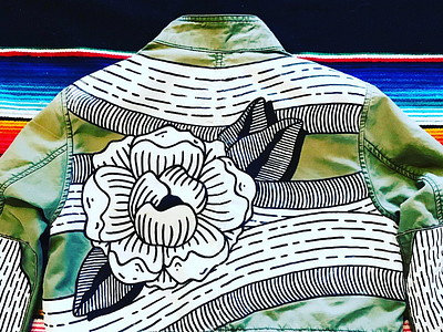 Spring is Coming. black coats custom custom design floral graphic hand painted illustration jackets spring white