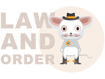 Mouse sheriff design identity illustration illustrator vector