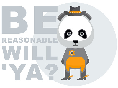 Panda the sheriff cartoon design flat game character illustration illustrator vector