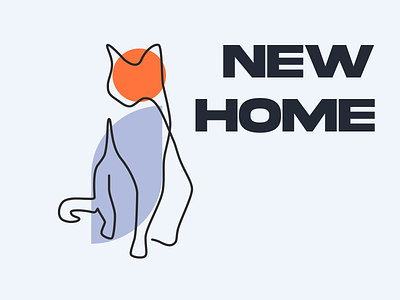 New Home illustration logo simple typography