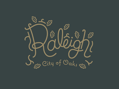 Raleigh hand lettering leaf oak raleigh raleigh nc tree